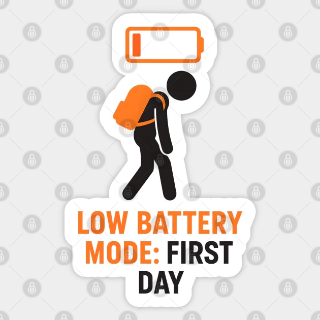 First Day Low Battery Funny Back To School Sticker by MakerMind8.2